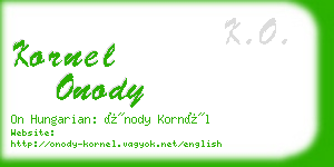 kornel onody business card